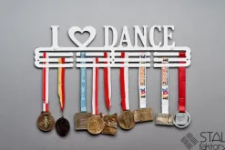 Wieszak na medale | I LOVE DANCE #2 | 60cm | metalowy na 90szt medali