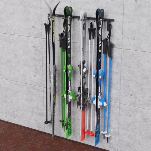 WIESZAK NA NARTY KIJKI NORDIC WALKING METALOWY 83 CM S3