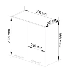 WISZĄCA SZAFKA KUCHENNA OLIWIA W 60cm BIAŁA / BETON