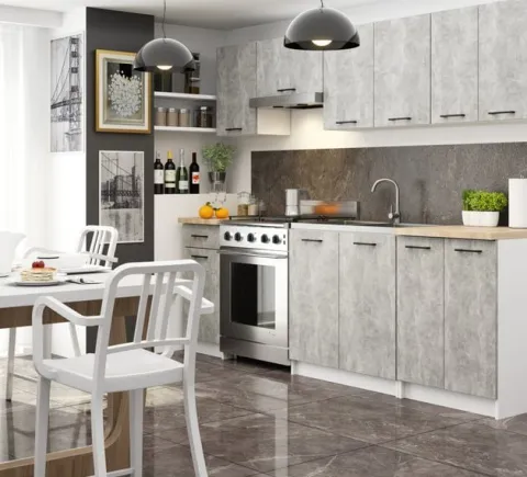 WISZĄCA SZAFKA KUCHENNA OLIWIA W 60cm BIAŁA / BETON