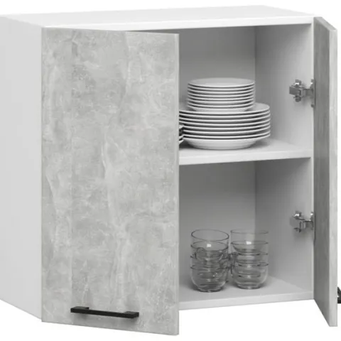 WISZĄCA SZAFKA KUCHENNA OLIWIA W 60cm BIAŁA / BETON
