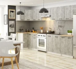WISZĄCA SZAFKA KUCHENNA OLIWIA W 50cm BIAŁA / BETON