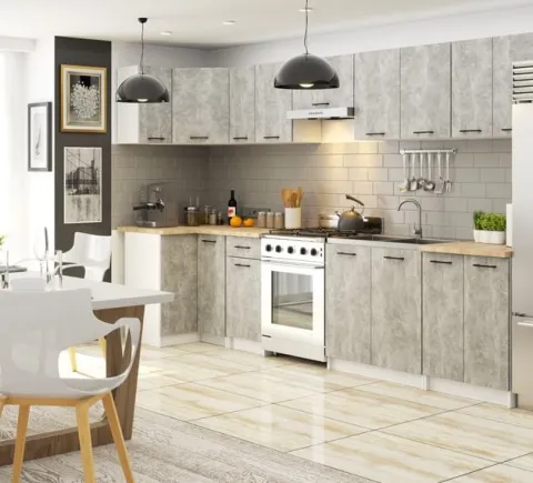 WISZĄCA SZAFKA KUCHENNA OLIWIA W 50cm BIAŁA / BETON