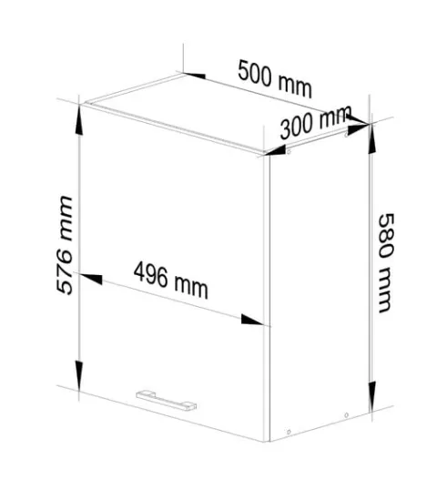 WISZĄCA SZAFKA KUCHENNA OLIWIA W 50cm BIAŁA / BETON