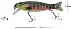 WOBLER na Szczupaka łamany tonący 11 cm 17 g