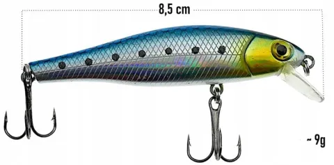 WOBLER Wędkarski Minnow Pop Walker 3D sztuczna PRZYNĘTA 8,5 cm 9 g