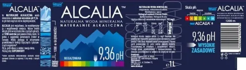 Woda Alkaliczna Alcalia pH 9,36 SUPERWATER 12x1l