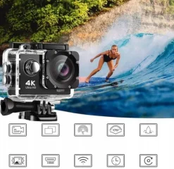WODOODPORNA KAMERA 4K HD WIFI SPORTOWA GO PRO + BEZPŁATNE 17AKCESORIÓW