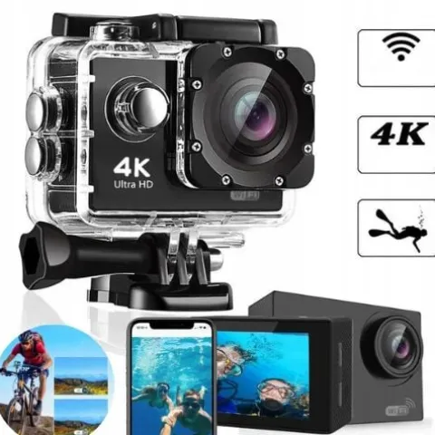WODOODPORNA KAMERA 4K HD WIFI SPORTOWA GO PRO + BEZPŁATNE 17AKCESORIÓW