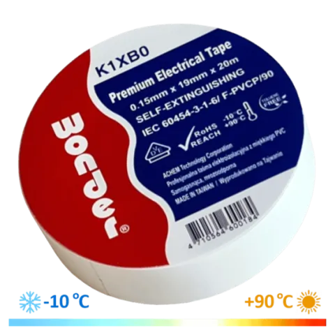 WONDER TAŚMA K1XB0 0,15mm/19mm/20m BIAŁA, PREMIUM VDE MROZOODPORNA MOCNA