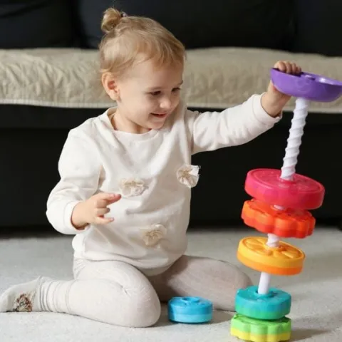 WOOPIE BABY Edukacyjna Piramidka Zakręcona Wieża Zwierzątka