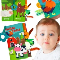 WOOPIE BABY Książeczka z Ogonkami Zwierząt Materiałowa