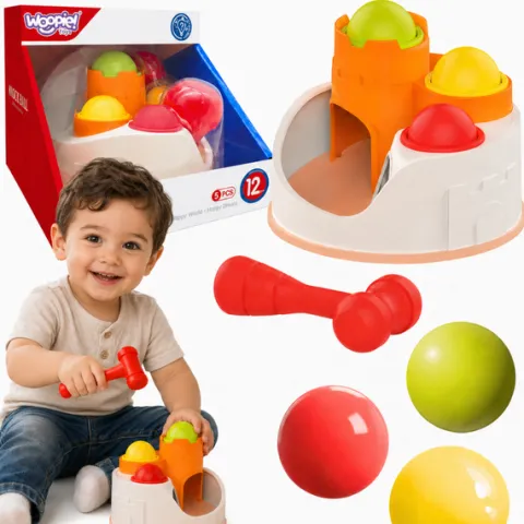 WOOPIE BABY Wbijak Przebijanka Zamek Kule Młotek Zabawka Edukacyjna 12m+
