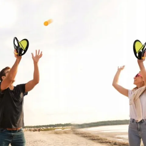 WOOPIE Catch Ball Gra Zręcznościowa Rzucaj Łap Paletka+ 2 Piłki