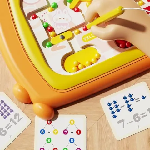 WOOPIE Tablica Magnetyczna Montessori Labirynt Krab Pomarańczowa