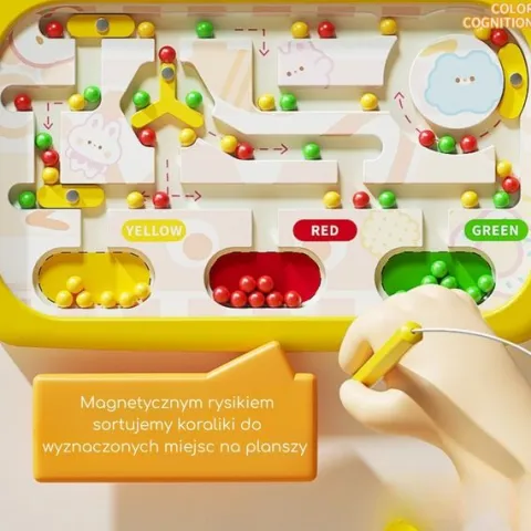 WOOPIE Tablica Magnetyczna Montessori Labirynt Krab Pomarańczowa