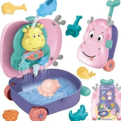 WOOPIE Zestaw do Piasku 3w1 Walizka Jelonek + Zabawka Wodna