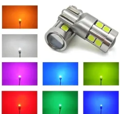 W5W żarówka LED T10 12-24V CANBUS 500lm 8 kolorów Niebieska zimna
