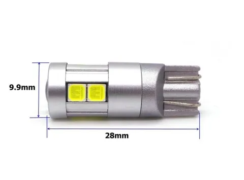 W5W żarówka LED T10 12-24V CANBUS 500lm 8 kolorów Czerwona