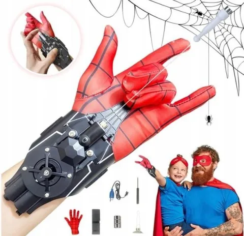 WYRZUTNIĄ SIECI SPIDER-MAN PUCHARY SSĄCE MAGNESY CZŁOWIEK PAJĄK Z RĘKAWICA