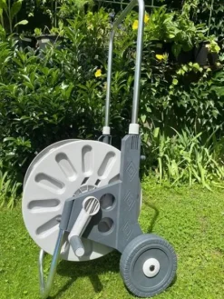 WÓZEK ALU ZWIJACZ NA WĄŻ OGRODOWY BEST ZRASZACZ PISTOLET REGULACJA