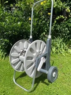 WÓZEK ALU ZWIJACZ NA WĄŻ OGRODOWY BEST ZRASZACZ PISTOLET REGULACJA