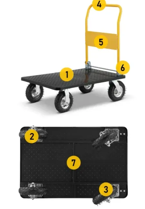 Wózek magazynowy transportowy platformowy składany HIGHER PRO 500 kg