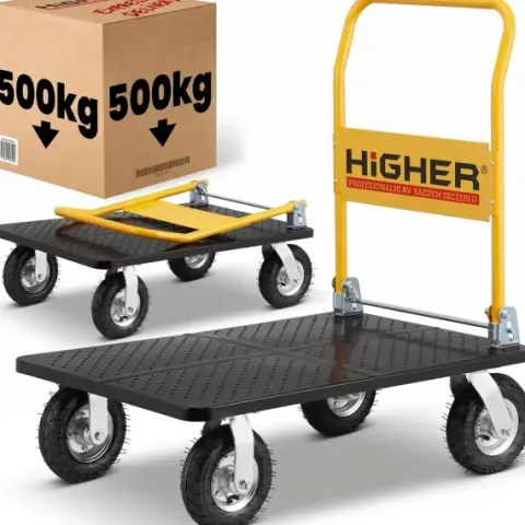 Wózek magazynowy transportowy platformowy składany HIGHER PRO 500 kg