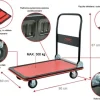 WÓZEK MAGAZYNOWY TRANSPORTOWY NAC UDŹWIG 300 KG PEŁNE KOŁA 125 MM SKŁADANY