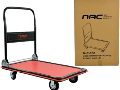 WÓZEK MAGAZYNOWY TRANSPORTOWY NAC UDŹWIG 300 KG PEŁNE KOŁA 125 MM SKŁADANY
