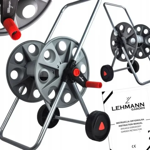 WÓZEK NA WĄŻ OGRODOWY Lehmann ZWIJACZ BĘBEN NA 45M 1/2" lub 25M