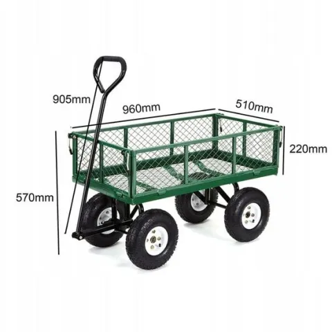 WÓZEK OGRODOWY TRANSPORTOWY DUŻY PRZYCZEPKA BOGIE-TRAX3 ROZKŁADANY DO 300KG