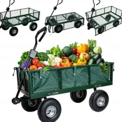 WÓZEK OGRODOWY TRANSPORTOWY DUŻY PRZYCZEPKA BOGIE-TRAX3 ROZKŁADANY DO 300KG