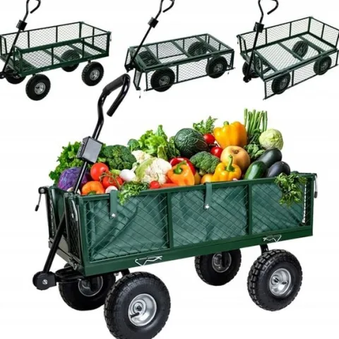 WÓZEK OGRODOWY TRANSPORTOWY DUŻY PRZYCZEPKA BOGIE-TRAX3 ROZKŁADANY DO 300KG