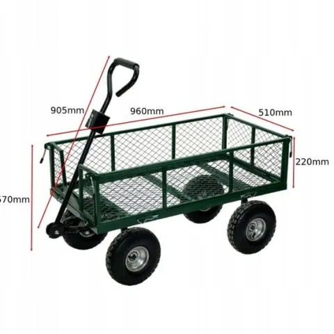 WÓZEK OGRODOWY TRANSPORTOWY DUŻY PRZYCZEPKA BOGIE-TRAX3 ROZKŁADANY DO
