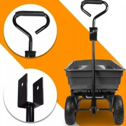 WÓZEK OGRODOWY TRANSPORTOWY PRZYCZEPKA TACZKA POMPOWANE KOŁA DO 300KG 75L