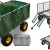 WÓZEK OGRODOWY Transportowy Przyczepka Duży 220L 350kg Burty 41cm +