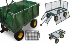 WÓZEK OGRODOWY Transportowy Przyczepka Duży 220L 350kg Burty 41cm +