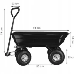 WÓZEK OGRODOWY TRANSPORTOWY TACZKA OGRODOWA PRZYCZEPKA 250kg WYWROTKA 75L