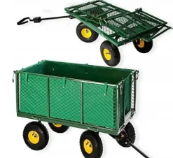 WÓZEK OGRODOWY 3w1 przyczepka transportowa 500kg 220L ROZKŁADANE BURTY