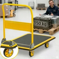 WÓZEK PLATFORMOWY TOWAROWY Składany 150kg Antypoślizgowa Powierzchnia MOCNY