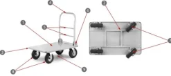 Wózek platformowy transportowy magazynowy Monster 500 kg by HIGHER