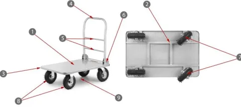 Wózek platformowy transportowy magazynowy Monster 500 kg by HIGHER