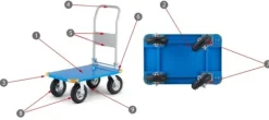 Wózek transportowy magazynowy platformowy HIGHER 450 kg