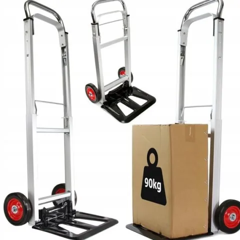 WÓZEK TRANSPORTOWY MŁYNARKA SKŁADANY ALU 90KG metalowe koła z łozyskiem