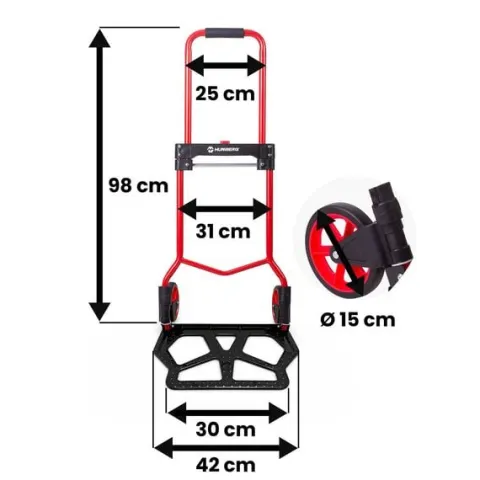 Wózek transportowy składany taczkowy młynarka magazynowy 100kg Humberg HM-517