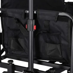 Wózek Transportowy Turystyczny Plażowy Składany Siedzisko z Oparciem 2w1