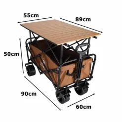 Wózek Transportowy Turystyczny Ogrodowy Plażowy Składany ze Stolikiem 2w1