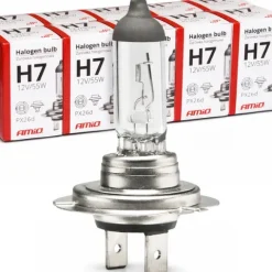 10X ŻARÓWKA HALOGENOWA AMIO H7 12V 55W FILTR UV ŻARÓWKI MIJANIA HOMOLOGACJA