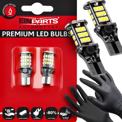 2X ŻARÓWKA W16W LED 6000K EINPARTS 30 SMD CANBBUS ŻARÓWKI COFANIA WSTECZNE